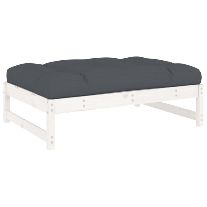 Set mobilier relaxare grădină&perne 6 piese alb lemn masiv pin - WALTI WALTI