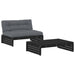 Set mobilier de grădină cu perne, 2 piese, negru, lemn masiv - WALTI WALTI