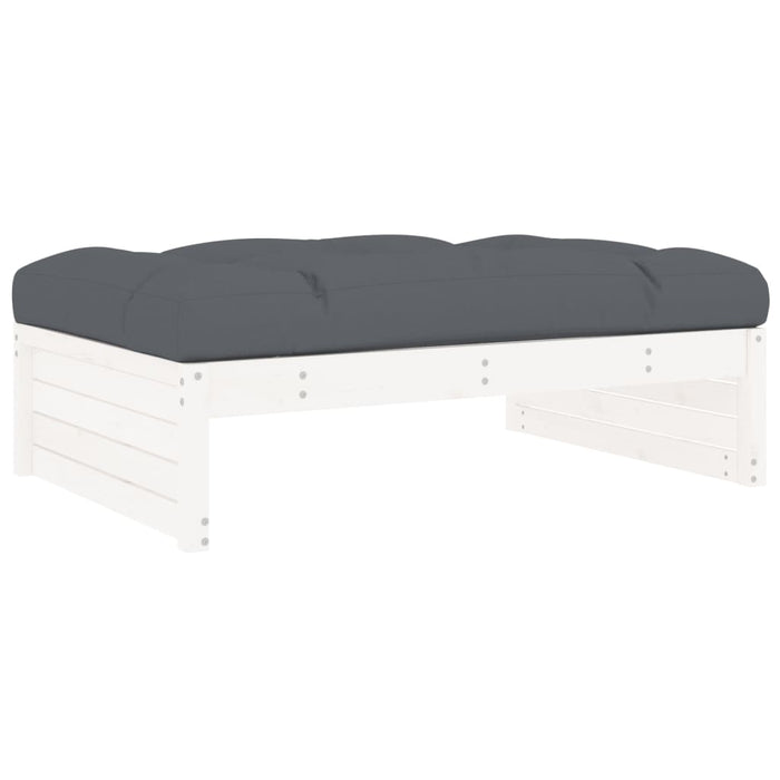 Set mobilier de grădină cu perne, 5 piese, alb, lemn masiv - WALTI WALTI
