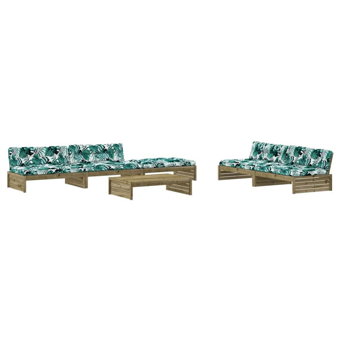 Set mobilier de grădină cu perne, 6 piese, lemn de pin tratat - WALTI WALTI