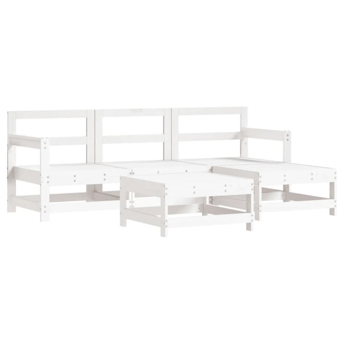 Set mobilier relaxare de grădină 5 piese alb lemn masiv de pin - WALTI WALTI