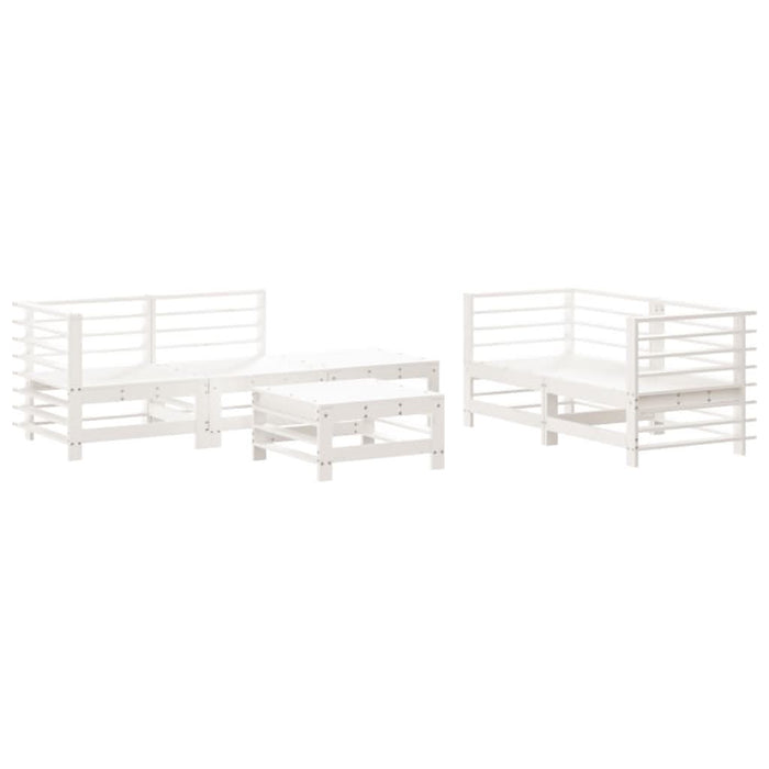 Set mobilier de grădină, 6 piese, alb, lemn masiv pin - WALTI WALTI