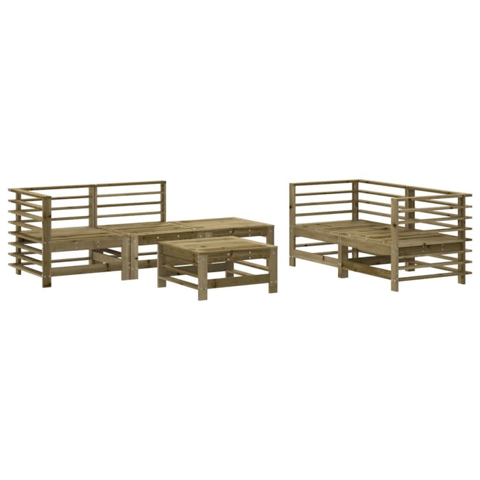 Set mobilier relaxare de grădină, 6 piese, lemn de pin tratat - WALTI WALTI