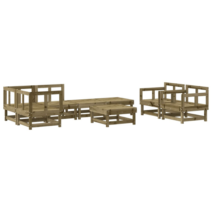 Set mobilier relaxare de grădină, 8 piese, lemn de pin tratat - WALTI WALTI