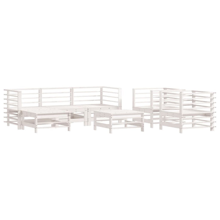 Set mobilier de grădină, 7 piese, alb, lemn masiv de pin - WALTI WALTI