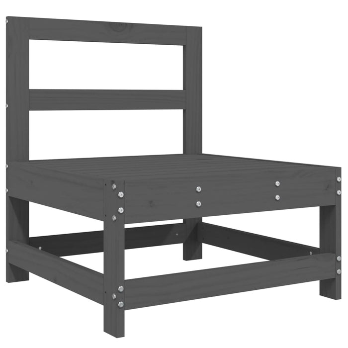 Set mobilier de grădină, 7 piese, gri, lemn masiv de pin WALTI
