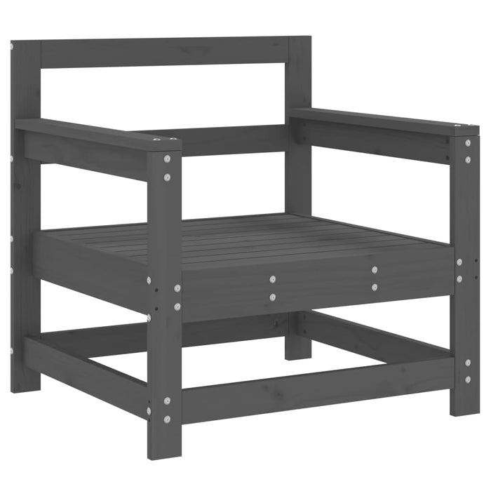 Set mobilier de grădină, 7 piese, gri, lemn masiv de pin WALTI