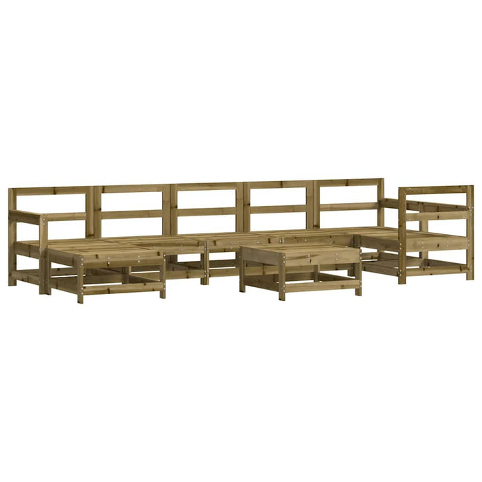 Set mobilier relaxare de grădină, 8 piese, lemn de pin tratat WALTI