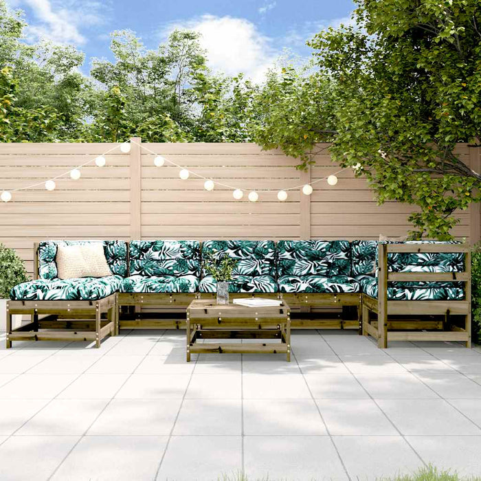 Set mobilier relaxare de grădină, 8 piese, lemn de pin tratat WALTI