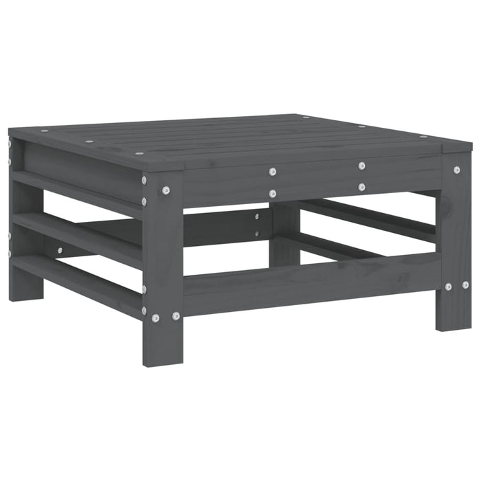 Set mobilier de grădină, 9 piese, gri, lemn masiv de pin WALTI