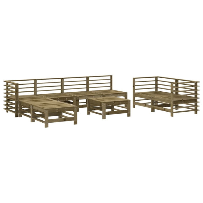 Set mobilier de grădină, 9 piese, lemn de pin tratat - WALTI WALTI