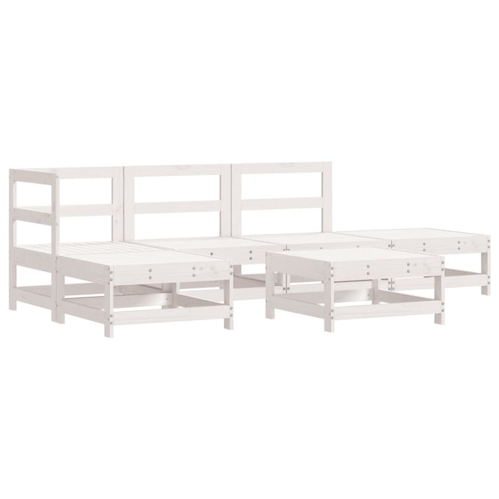 Set mobilier de grădină, 6 piese, alb, lemn masiv pin - WALTI WALTI