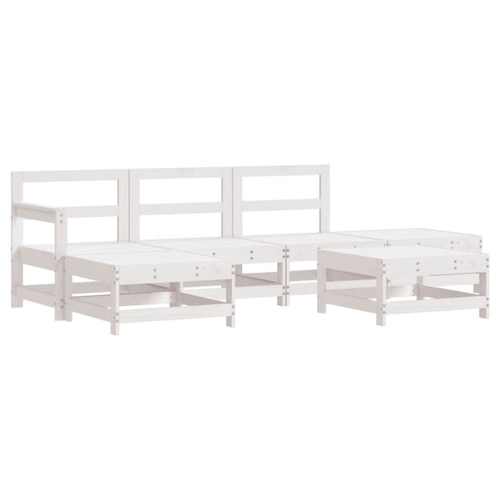Set mobilier de grădină, 6 piese, alb, lemn masiv pin - WALTI WALTI