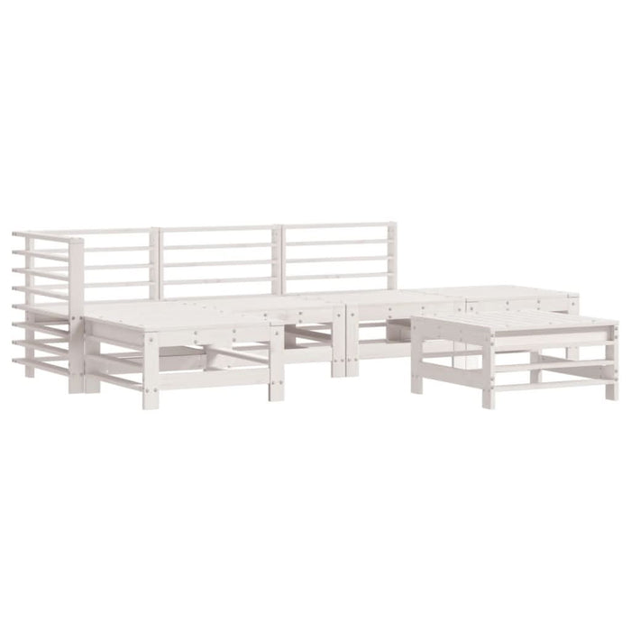 Set mobilier de grădină, 6 piese, alb, lemn masiv pin - WALTI WALTI