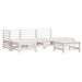Set mobilier de grădină, 6 piese, alb, lemn masiv pin - WALTI WALTI