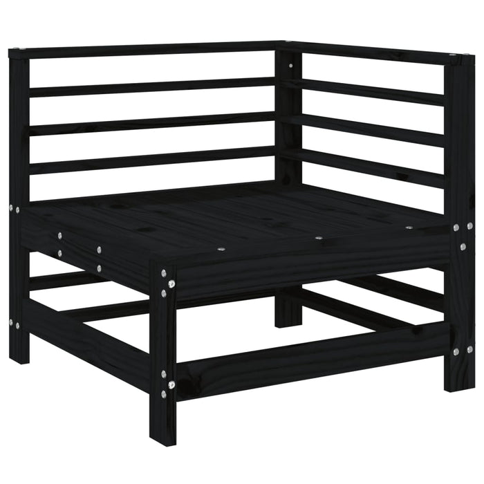 Set mobilier relexare grădină, 6 piese, negru, lemn masiv pin WALTI