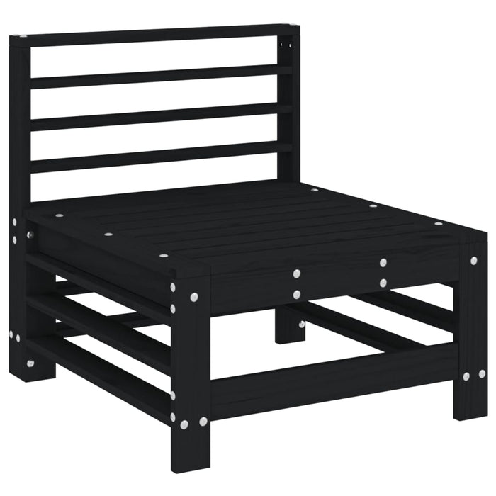 Set mobilier relexare grădină, 6 piese, negru, lemn masiv pin WALTI