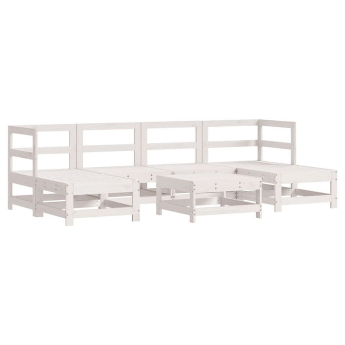 Set mobilier de grădină, 7 piese, alb, lemn masiv de pin - WALTI WALTI