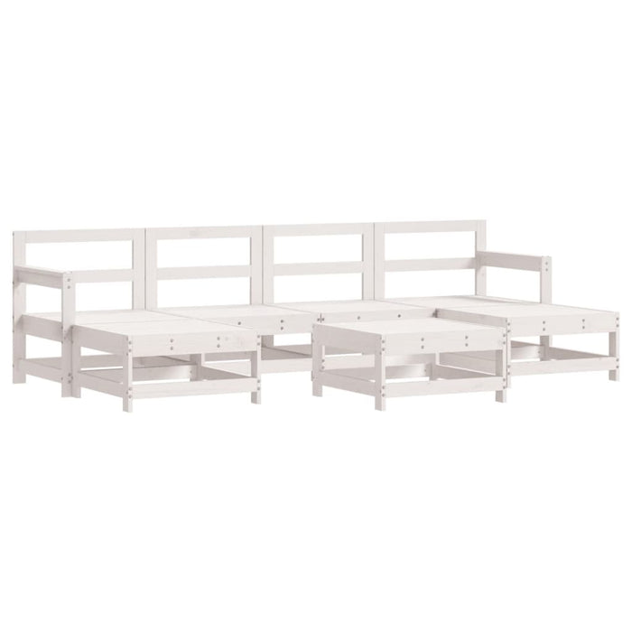 Set mobilier de grădină, 7 piese, alb, lemn masiv de pin WALTI