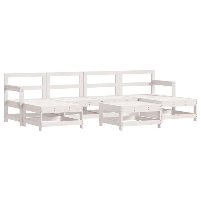 Set mobilier de grădină, 7 piese, alb, lemn masiv de pin - WALTI WALTI