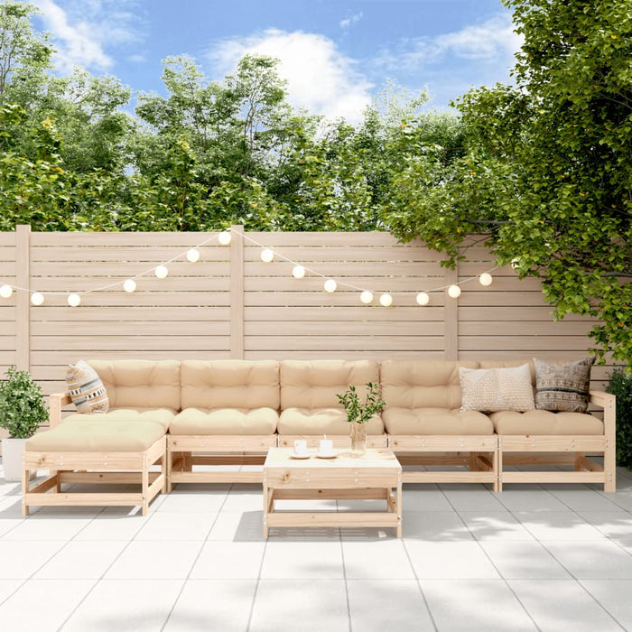 Set mobilier de grădină, 7 piese, lemn masiv de pin WALTI
