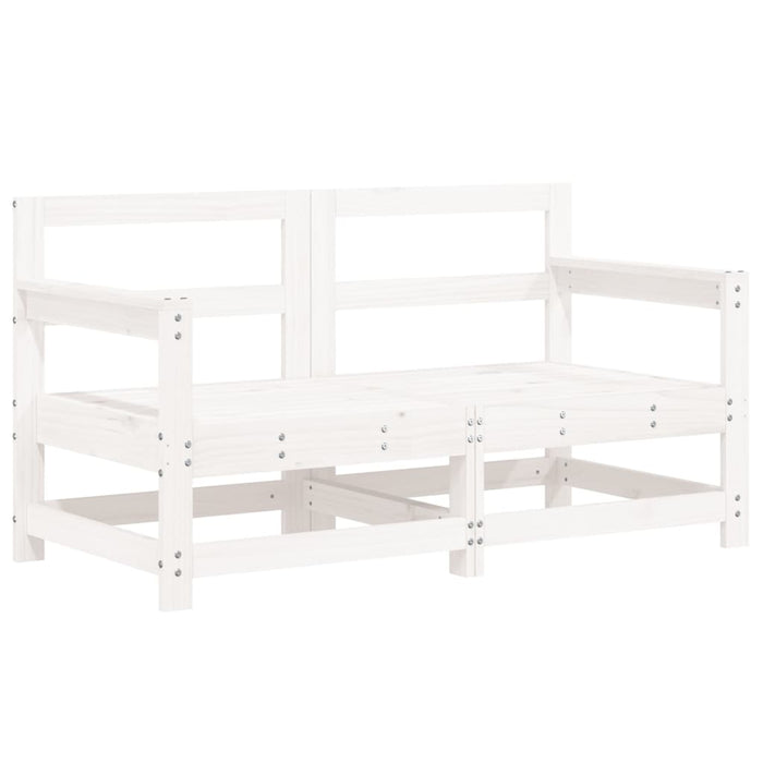 Set mobilier de grădină, 7 piese, alb, lemn masiv de pin WALTI