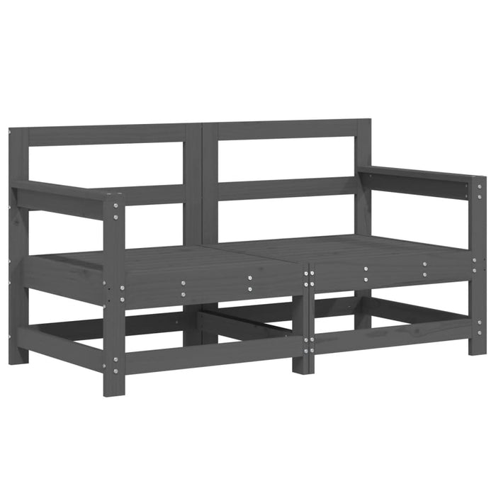 Set mobilier de grădină, 7 piese, gri, lemn masiv de pin WALTI