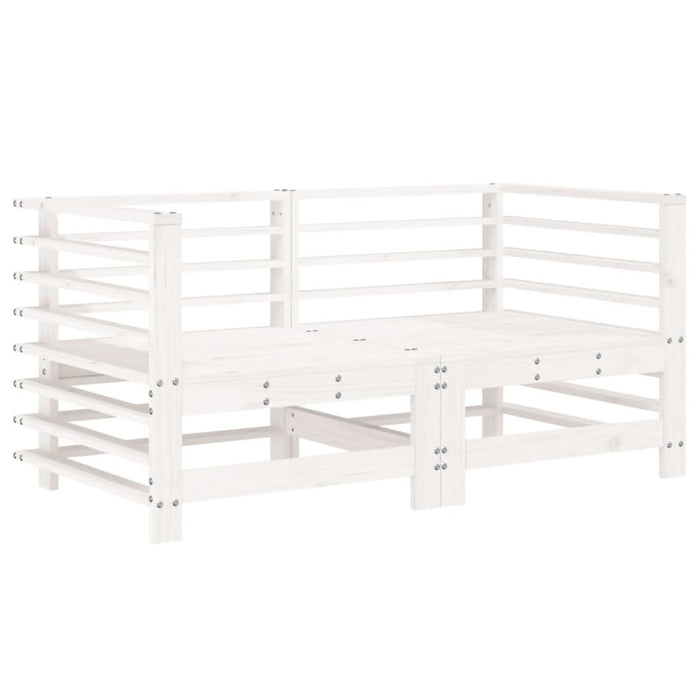 Set mobilier de grădină, 7 piese, alb, lemn masiv de pin - WALTI WALTI