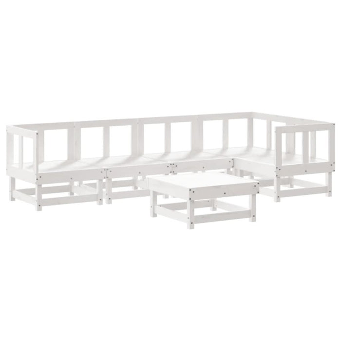 Set mobilier de grădină, 6 piese, alb, lemn masiv pin - WALTI WALTI
