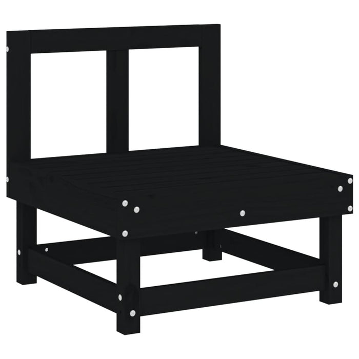 Set mobilier relexare grădină, 6 piese, negru, lemn masiv pin WALTI
