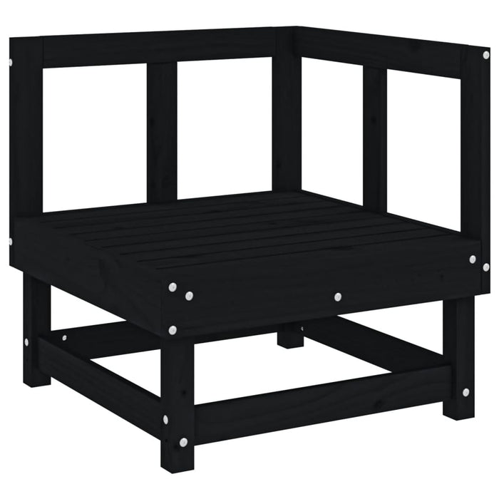 Set mobilier relexare grădină, 6 piese, negru, lemn masiv pin WALTI
