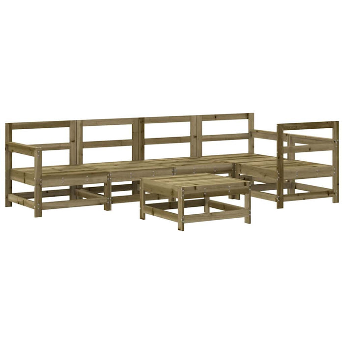 Set mobilier relaxare de grădină, 6 piese, lemn de pin tratat WALTI