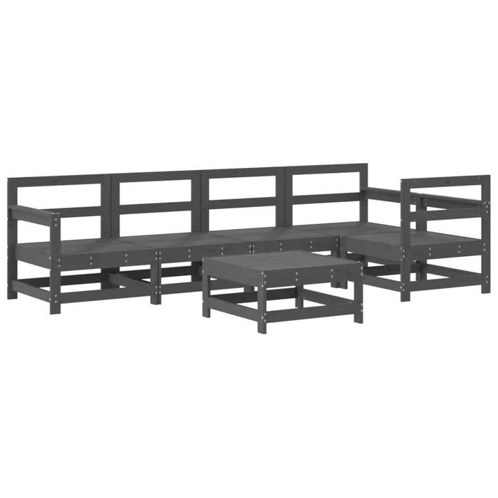 Set mobilier relexare de grădină, 6 piese, gri, lemn masiv pin - WALTI WALTI