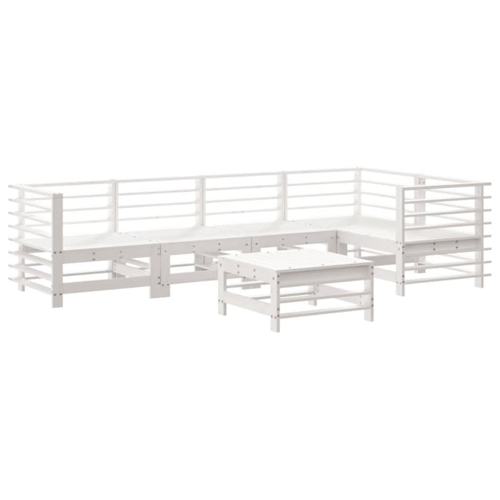 Set mobilier de grădină, 6 piese, alb, lemn masiv pin - WALTI WALTI