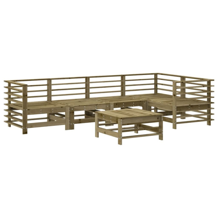 Set mobilier relaxare de grădină, 6 piese, lemn de pin tratat - WALTI WALTI