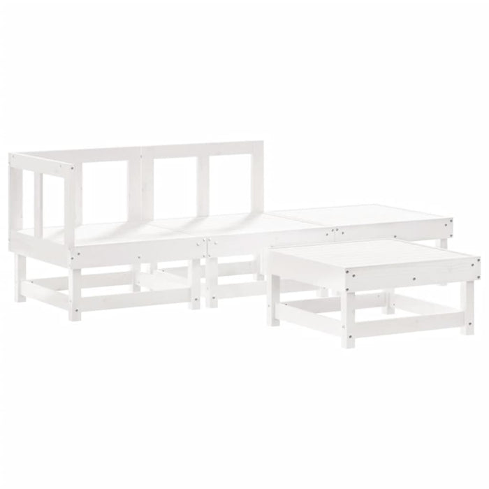 Set mobilier relaxare de grădină, 4 piese, alb, lemn masiv pin - WALTI WALTI