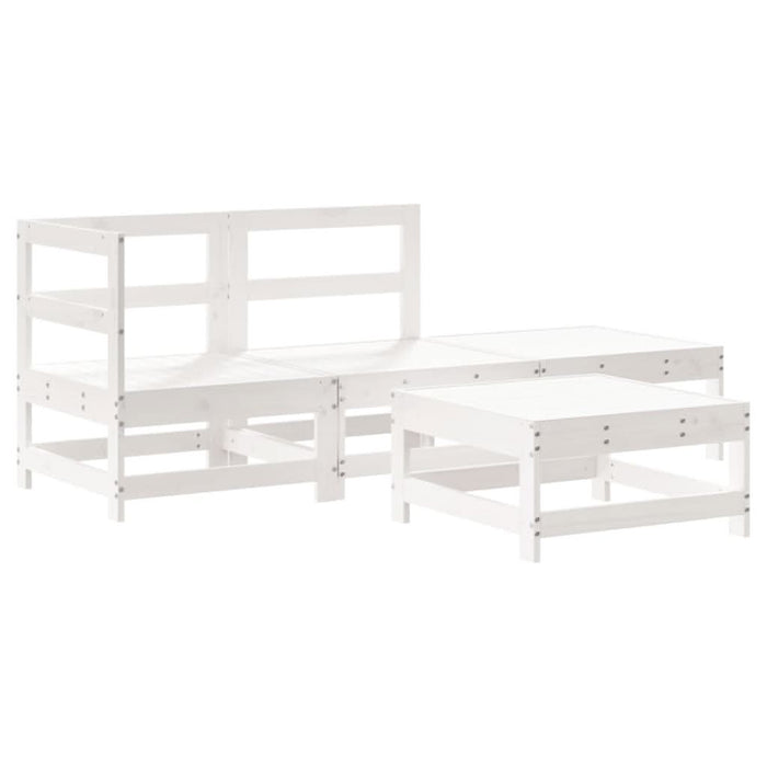 Set mobilier relaxare de grădină, 4 piese, alb, lemn masiv pin - WALTI WALTI