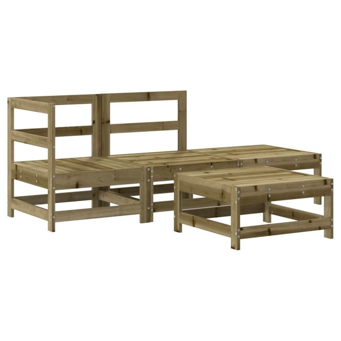 Set mobilier relaxare de grădină, 4 piese, lemn de pin tratat - WALTI WALTI