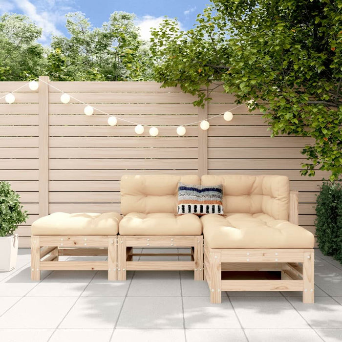 Set mobilier relaxare de grădină, 4 piese, lemn masiv de pin - WALTI WALTI