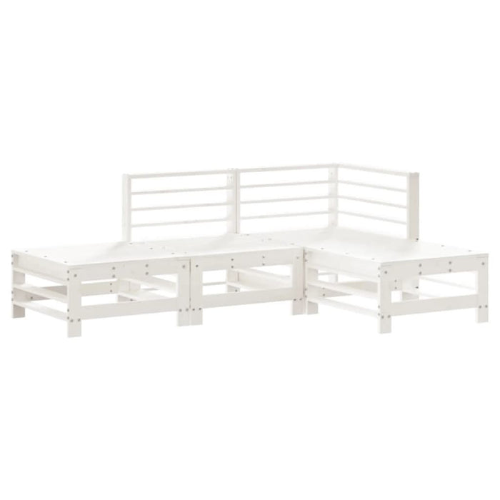 Set mobilier relaxare de grădină, 4 piese, alb, lemn masiv pin - WALTI WALTI