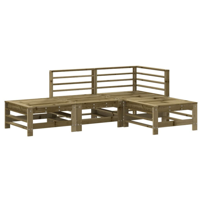 Set mobilier relaxare de grădină, 4 piese, lemn de pin tratat - WALTI WALTI