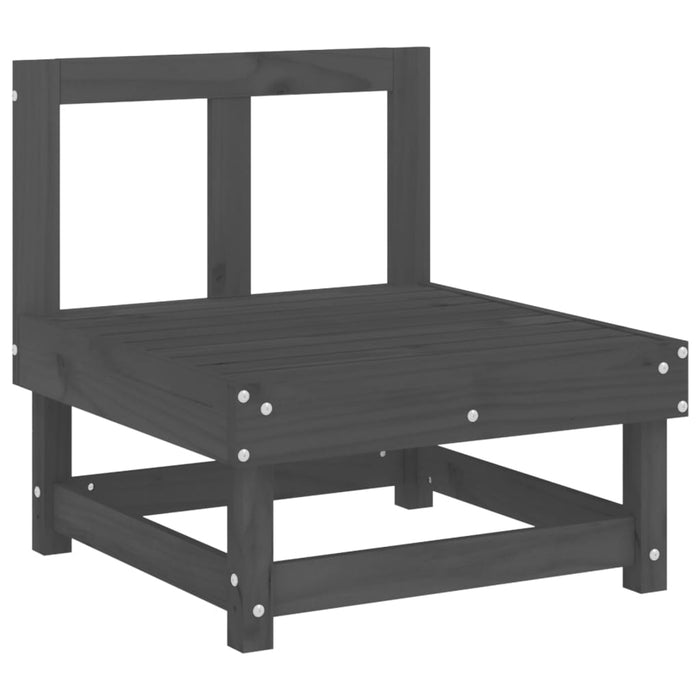 Set mobilier de grădină, 7 piese, gri, lemn masiv de pin WALTI