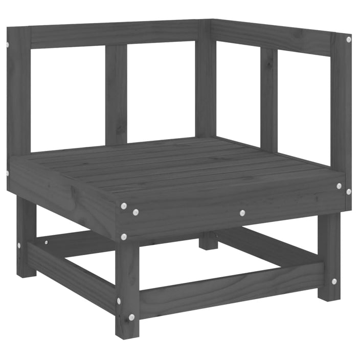 Set mobilier de grădină, 7 piese, gri, lemn masiv de pin WALTI