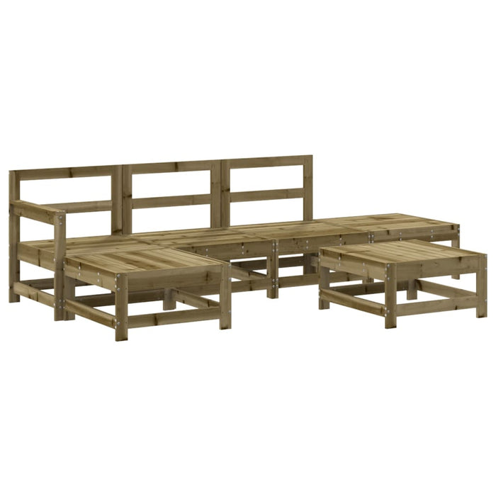 Set mobilier relaxare de grădină, 6 piese, lemn de pin tratat - WALTI WALTI