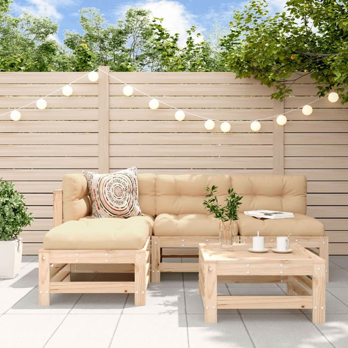 Set mobilier relaxare de grădină 5 piese lemn masiv de pin - WALTI WALTI