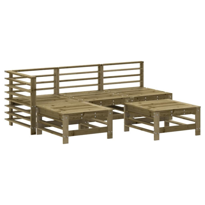 Set mobilier relaxare pentru grădină 5 piese lemn de pin tratat - WALTI WALTI