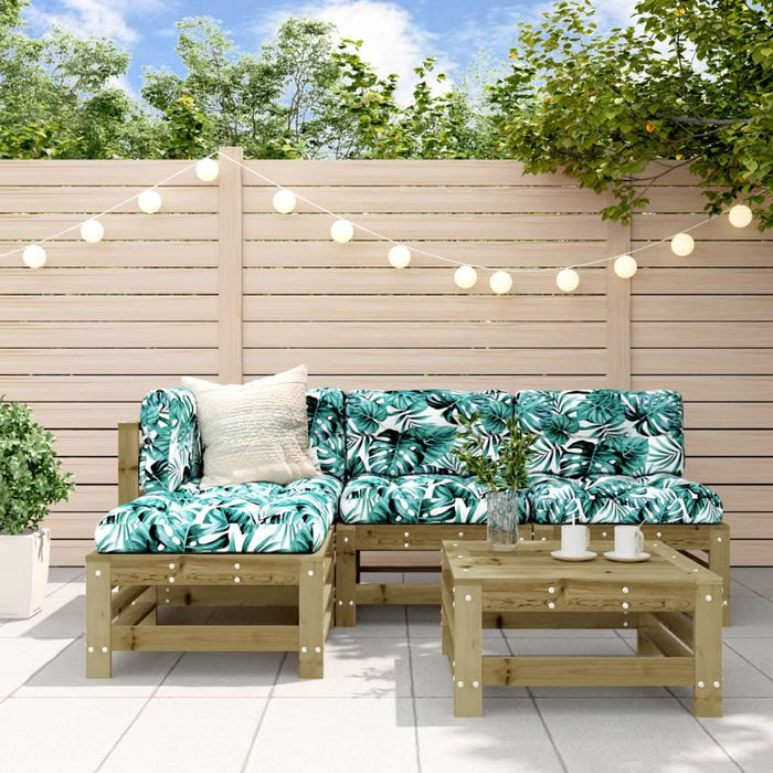 Set mobilier relaxare pentru grădină 5 piese lemn de pin tratat - WALTI WALTI