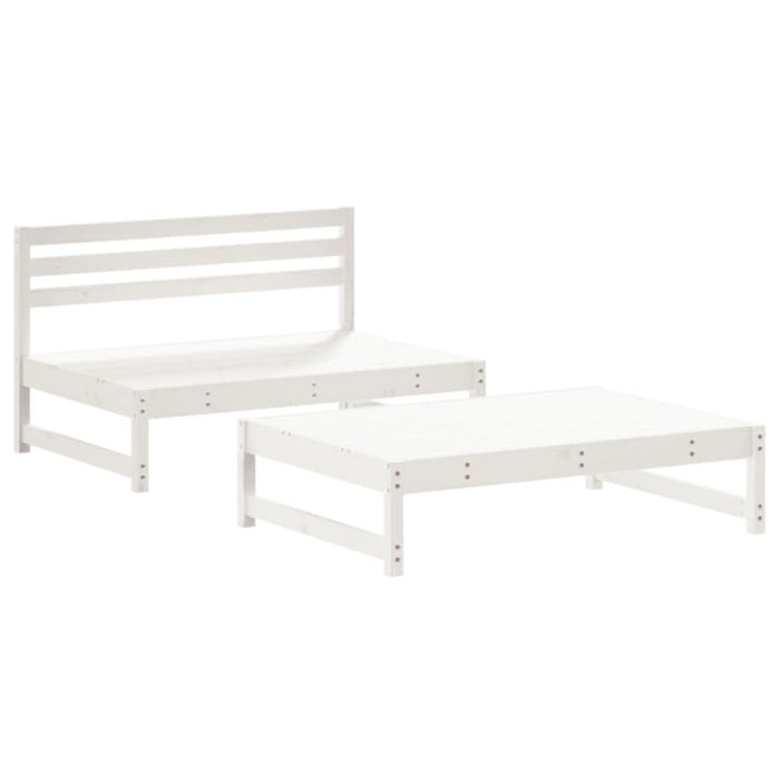 Set mobilier relaxare grădină, 2 piese, alb, lemn masiv de pin - WALTI WALTI
