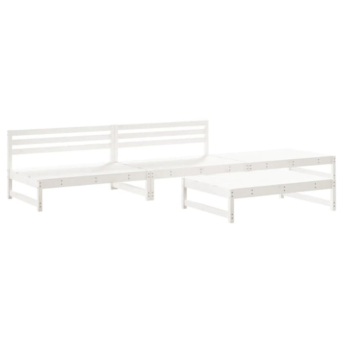 Set mobilier relaxare de grădină, 4 piese, alb, lemn masiv pin - WALTI WALTI