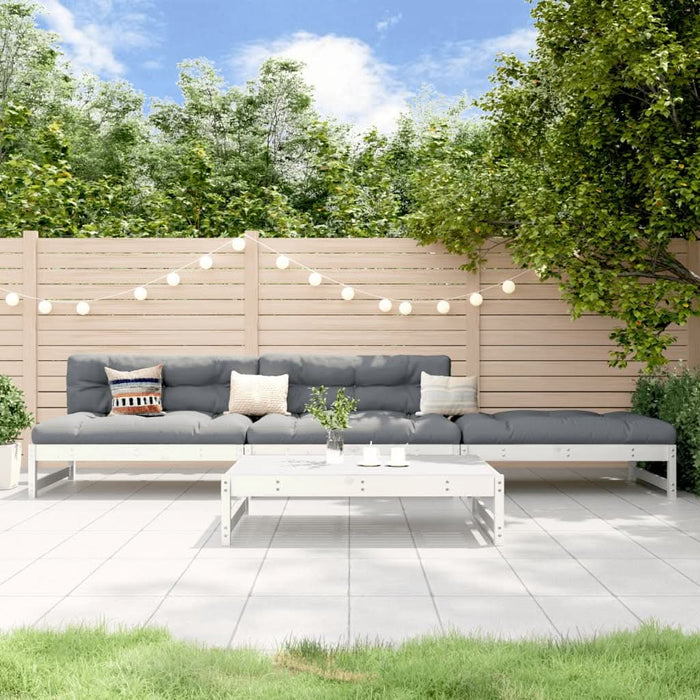 Set mobilier relaxare de grădină, 4 piese, alb, lemn masiv pin - WALTI WALTI